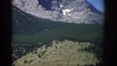 Colorado USA (1959): Landscape Of Rock Mountains With A Little Snow With Green