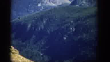 Colorado USA (1959): Rock Light Blue Dark Blue Green Hilly Area Viewed From The