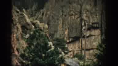 Colorado USA (1959): Rolling View Of A Mountain Cliff With A Rock Formation And