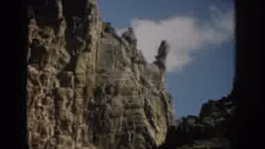 Colorado USA (1959): Cliffs Trees Rocks Sky Clouds Nature Film Blue Gray Stones