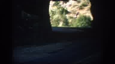 Colorado USA (1959): Dark Tunnel Road Shady Sun Nature Hill Travel Trip Vehicle