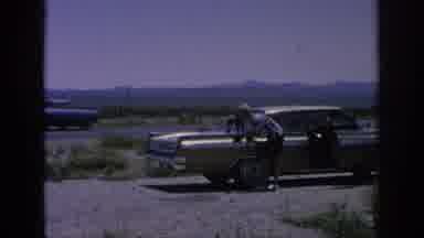 Blainsport Pennsylvania USA (1962): Woman On Road Trip Has Dog On Hood Of