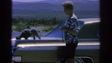 Blainsport Pennsylvania USA (1962): Woman With A Dog On The Back Of A Car