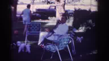 Blainsport Pennsylvania USA (1962): Home Video Of Dad Sitting On Lawn Chair