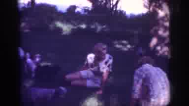 Blainsport Pennsylvania USA (1962): Puppies Playing With A Couple Outside On The