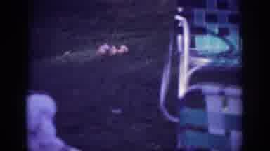 Blainsport Pennsylvania USA (1962): Dog Poodle Balloon Chair Woman Man Family Fire
