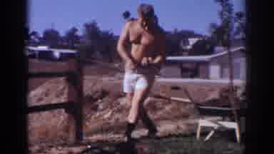 Blainsport Pennsylvania USA (1962): A Man Without A Shirt Seeding The Grass At A