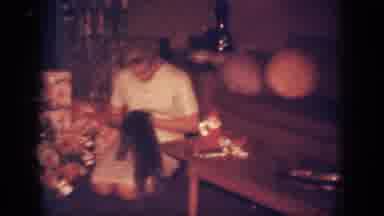 Blainsport Pennsylvania USA (1962): Lady With Puppy Around Christmas Time, Close