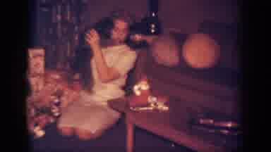 Blainsport Pennsylvania USA (1962): Woman Dog Christmas Eve Tree Table Present
