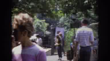 Anaheim California USA (1962): People Leaving Park, Lady Looking Around -What's