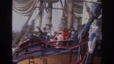 Anaheim California USA (1962): People On Pirate Ship And Row Of Houses