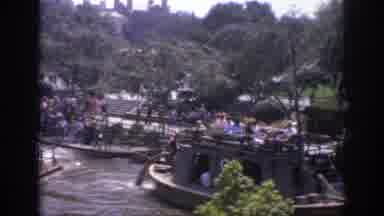 Anaheim California USA (1962): A Lot Of People Are Packed On Two Rafts In A