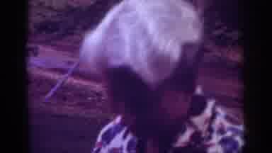 RALEIGH NORTH CAROLINA USA-1962: Older Woman in Patterned Blouse Outdoors