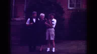 Raleigh North Carolina USA (1962): Three People And A Dog Posing For A Family