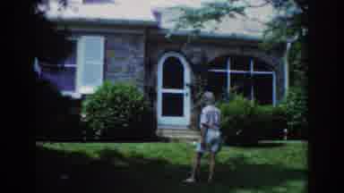 Raleigh North Carolina USA (1962): Family Outfront Playing With Their Dog, Grandma