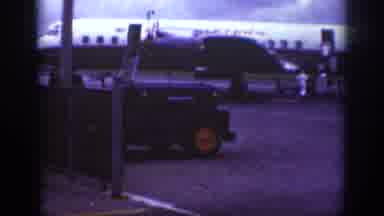 Raleigh North Carolina USA (1962): Plane Outside On The Ground Workers Getting