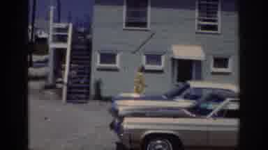 Raleigh North Carolina USA (1962): Lady At The Doorstep Of Friend's Two Story