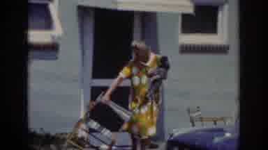 Raleigh North Carolina USA (1962): Woman Places A Chair And Another Woman Goes