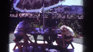 Yorba Linda California USA (1962): People Eating At A Picnic Table