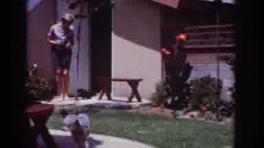Yorba Linda California USA (1962): Dog Owners Bring Momma And Two Pups Out In The