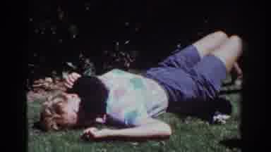 Yorba Linda California USA (1962): Woman And Kittens Getting Their Burst Of Sun In