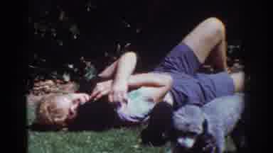 Yorba Linda California USA (1962): Younger Adult Playing Outside With Multiple