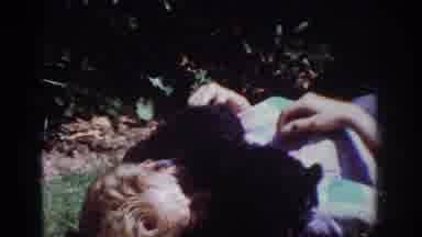 Yorba Linda California USA-1962: Video, Lady Lying Down On Ground Outside While