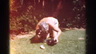 Yorba Linda California USA (1962): Older Retired Couple Playing In Their Garden