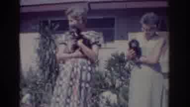 Yorba Linda California USA (1962): Homemade Movie Of Women Holding Dogs