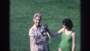 Memphis Tennessee USA (1963): Two Women With A Dog