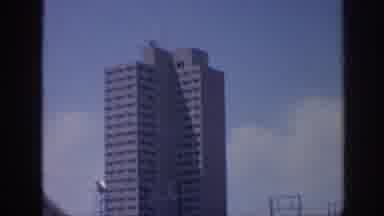 Memphis Tennessee USA (1963): A Large Building A Stop Sign Before A Midland