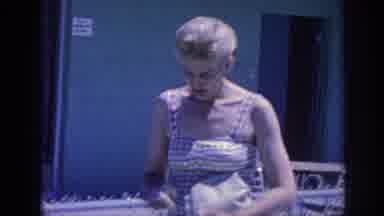 Memphis Tennessee USA (1963): Seniors In Vintage Striped Swimwear Near A Large