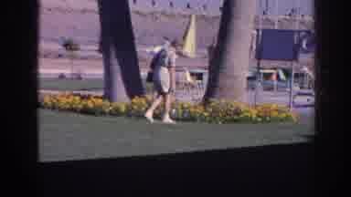 Memphis Tennessee USA (1963): Lady Decides Not To Pick Landscaped Flowers Under