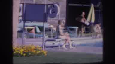Memphis Tennessee USA (1963): People Sitting Poolside Traditional Holiday Inn