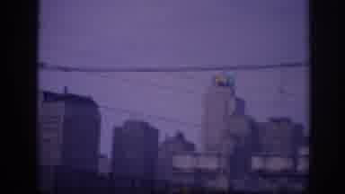 Memphis Tennessee USA (1963): Big Building And Towers, While On A Bridge Driving