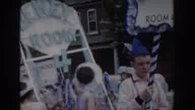 Saint Louis Missouri USA (1965): People In Costume Marching In Parade Carrying