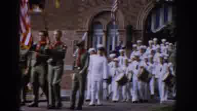Saint Louis Missouri USA (1965): Parade Of Naval Sailor Group Playing Drums Led By