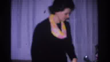 Hoboken New Jersey USA (1966): Lady Getting The First Gift Of The Tree