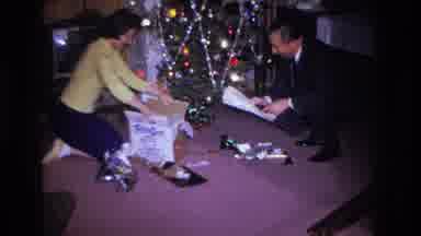 Hoboken New Jersey USA (1966): Family Excited To Open Their Christmas Presents