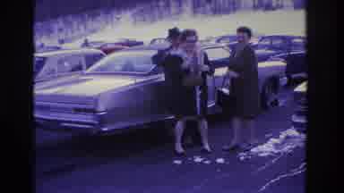 Hoboken New Jersey USA (1966): Man And Two Women Getting Set To Take A Photograph