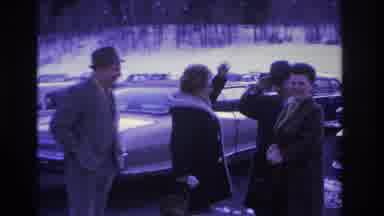 Hoboken New Jersey USA (1966): People Laughing And Talking On A Cold Winter Day