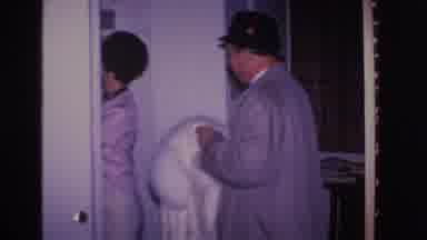 Hoboken New Jersey USA (1966): Family Enjoying Dinner At Table Then Husband