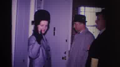 Hoboken New Jersey USA (1966): Woman Waving To Camera