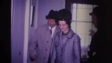 Hoboken New Jersey USA (1966): Woman And Gentleman Arrive Home