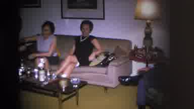 Hoboken New Jersey USA (1966): Old Lady Sitting On A Couch Wearing A Short Dress