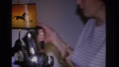 Hoboken New Jersey USA (1966): 1960s Woman Pouring Tea In Man In A Suit Teacup