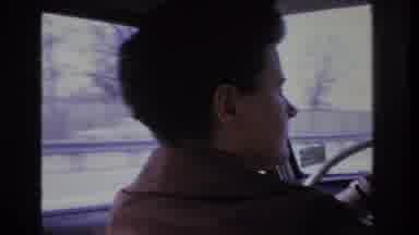 Hoboken New Jersey USA (1966): Woman Driving Down The Road On A Beautiful Sunny