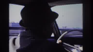 Hoboken New Jersey USA (1966): Man In Fedora Driving