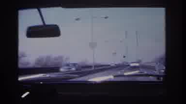 Hoboken New Jersey USA (1966): A Car Driving On A Bridge With Cars Beside It And A