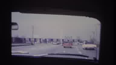 Hoboken New Jersey USA (1966): American Driver Closes In On A Toll Road Before